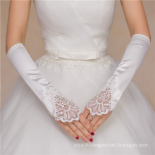 Femmes mariage mariée en satin coude gants de dentelle de mariage de haute qualité